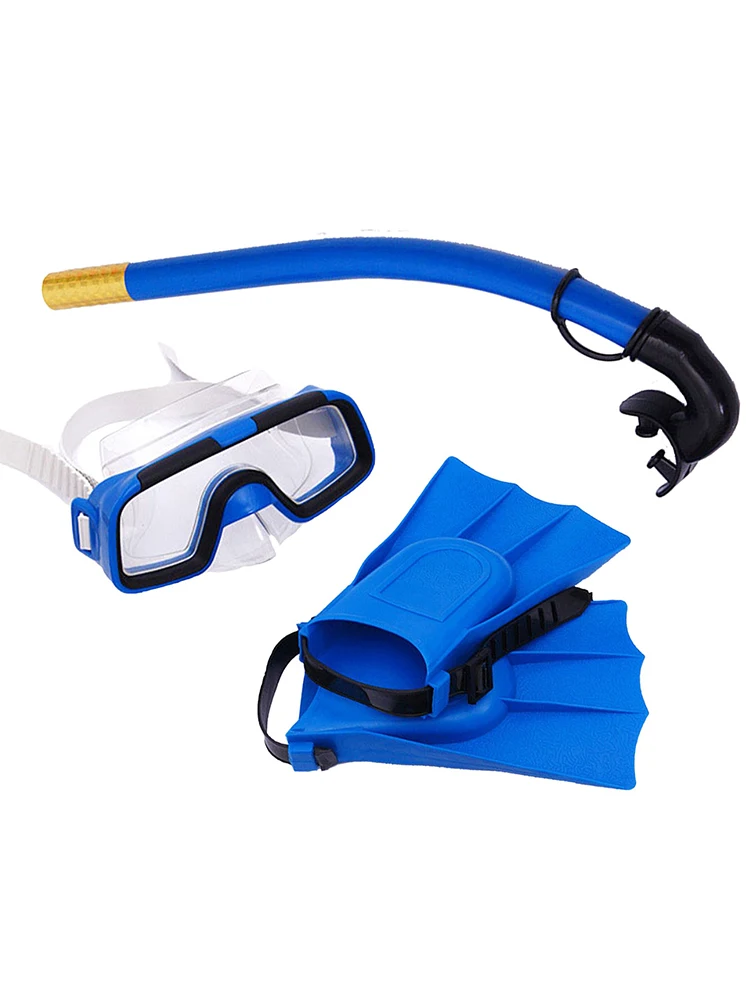 

Kids Snorkeling Set | Swimming Goggles Snorkel Fins | Waterproof Snorkeling Gear for Kids Adjustable Swim Fins for Boys and Girl