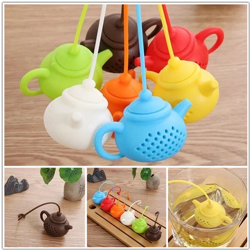 

Teapot-Shape Silicone Tea Infuser Repeatable Strainer Tea Bag Leaf Filter Diffuser Teaware Kitchen Gadget Teapot Accessory