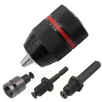 4pcs 2 13mm keyless metal drill chuck quick change adapter sds plus shank 14 hex square fit rotary hammerhammer drill
