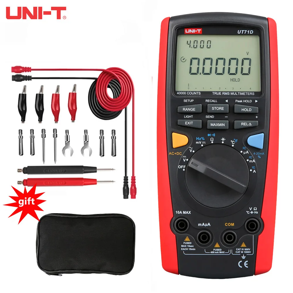 

UNI-T UT71A UT71B UT71C UT71D UT71E Medium-Sized Intelligent Digital Multimeter, High-Precision Auto-Ranging Multimeter Tester