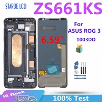 aaaa 6 59 amoled for asus rog 3 zs661ks lcd display touch screen digitizer assembly for asus zs661kl rog3 strix asus_i003dd lcd