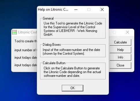 Фото Калькулятор кода Liebherr Liccon 1 и 2 дня для уровня службы 1, 2, 3 №1