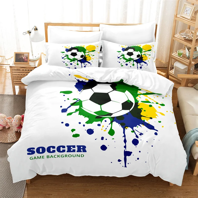 

Competitive Sports Bedding Set Boy Duvet Cover Set Soft and Warm King Quilt Cover Children's Double Duvet Cover Bedding Set
