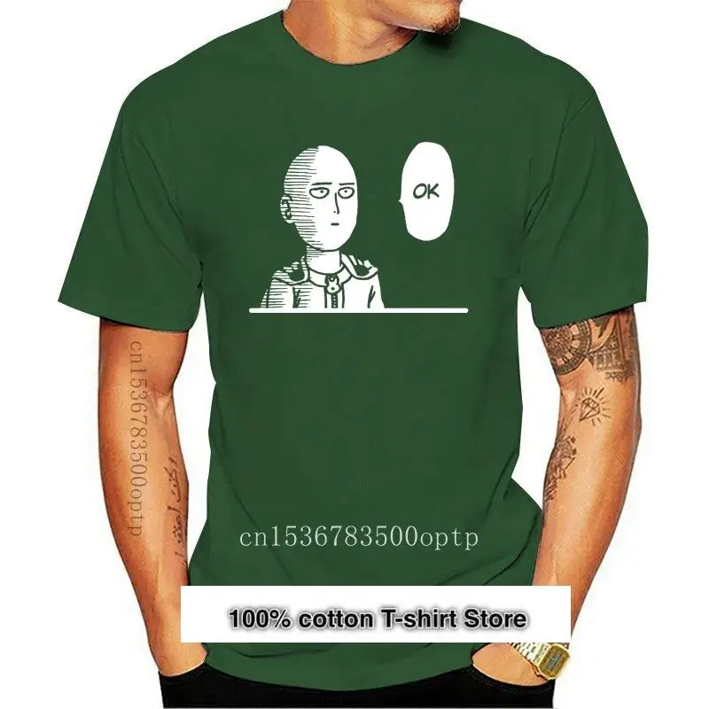 

Camiseta de Saitama One Punch Ok para hombre, camisa de Anime, Hip-Hop, de manga corta, informal, moda