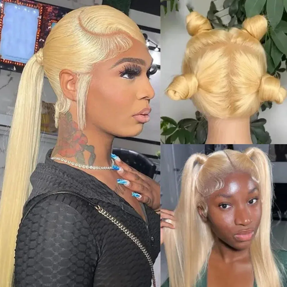 250 Плотность 613 Светлые человеческие волосы Полный парик шнурка Бесклеевой Hd