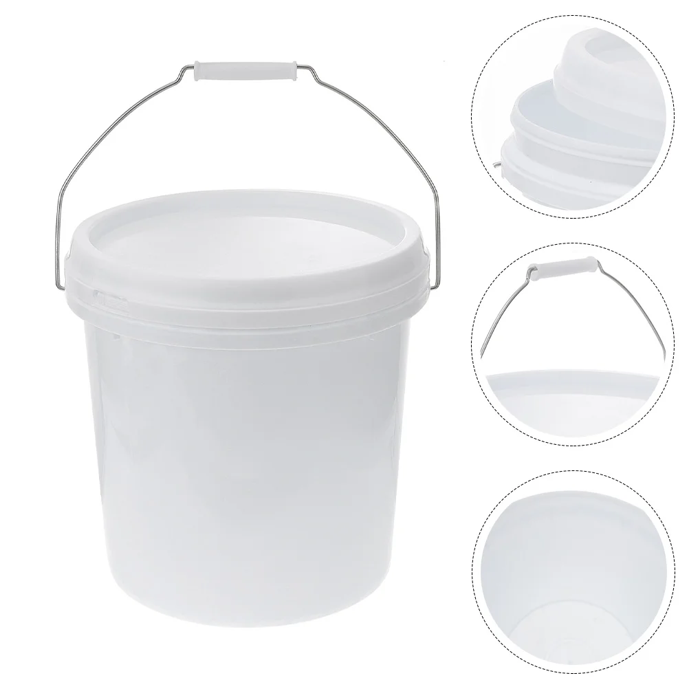 

Mini Buckets Plastic Barrel Pail Dog Food Storage Small 20.8X20.8cm Pet Containers White Gallon