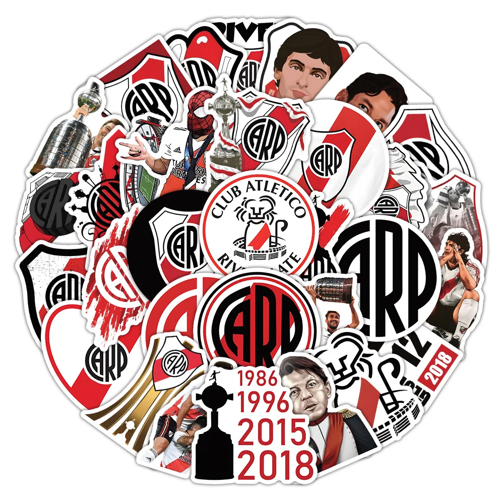 Фото 10/50 шт., аргентинский футбольный клуб, RIVER PLATE, конкурсные спортивные футбольные граффити, декоративные водонепроницаемые наклейки, детские игрушки №2