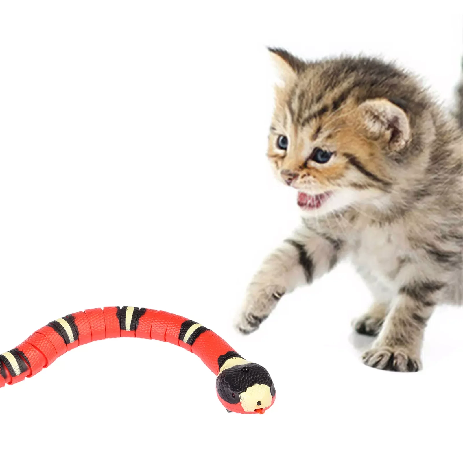 

Smart Sensing Snake Interactive Cat Toys Snake Pets Toy Dogs Cat Accessories Kitten Toys USB Rechargeable Pets Kids Toy