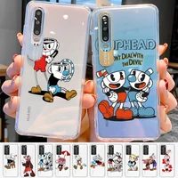 cute cuphead phone case for huawei p 20 30 40 pro lite psmart2019 honor 8 10 20 y5 6 2019 nova3e