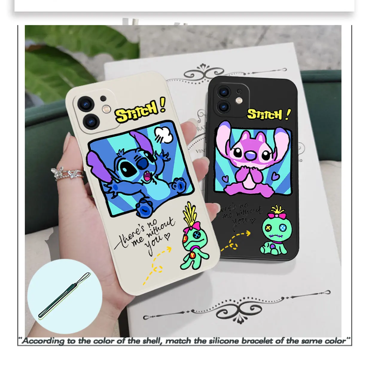 

Cute Cartoon Disney Lilo and Stitch Phone Case For Xiaomi Redmi Note 11 10A 10 10S 9 8 7 Pro Plus 10C 9A 9C 9 4G 5G With Lanyard