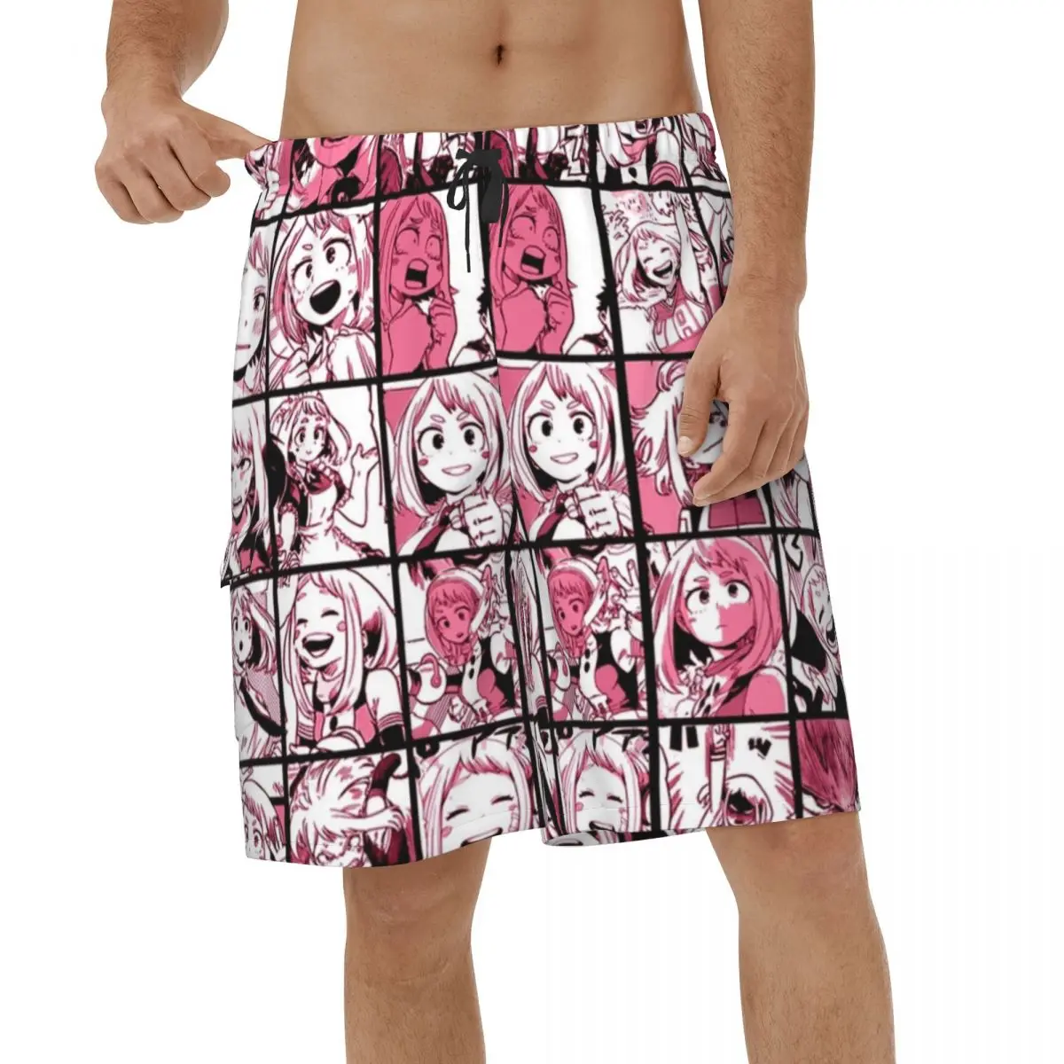 

Uraraka Ochako Beach Shorts Men Summer Boku No My Hero Academia Anime Swimwear Swimming Trunks Sports Surf Male Short Pants