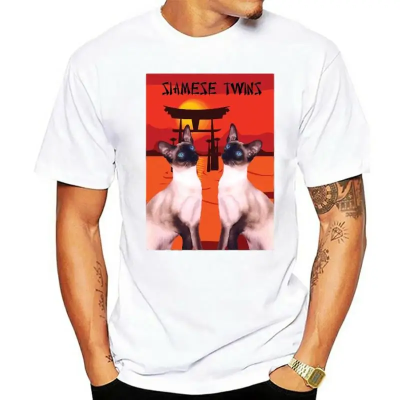 

Siamese Cats T shirt. classic round neck short sleeved choice of sizes and colours men t shirt