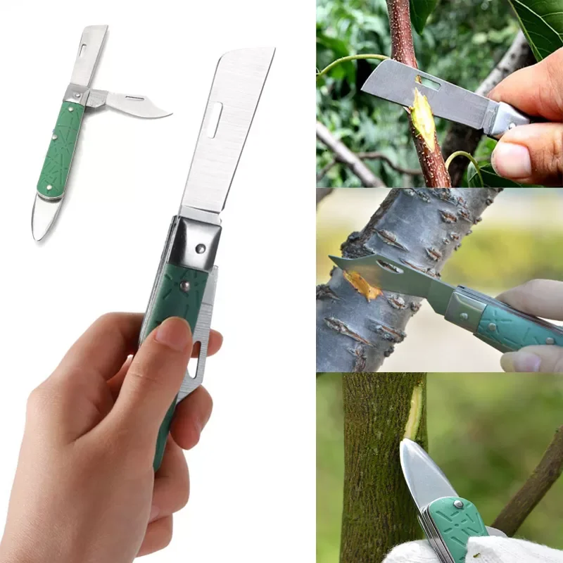 

Folding Knife Garden Seedling Foldable Cutter Branch Cutting Pruning Tool Tree Budding Blade Nursery Bark Peeler Lifter