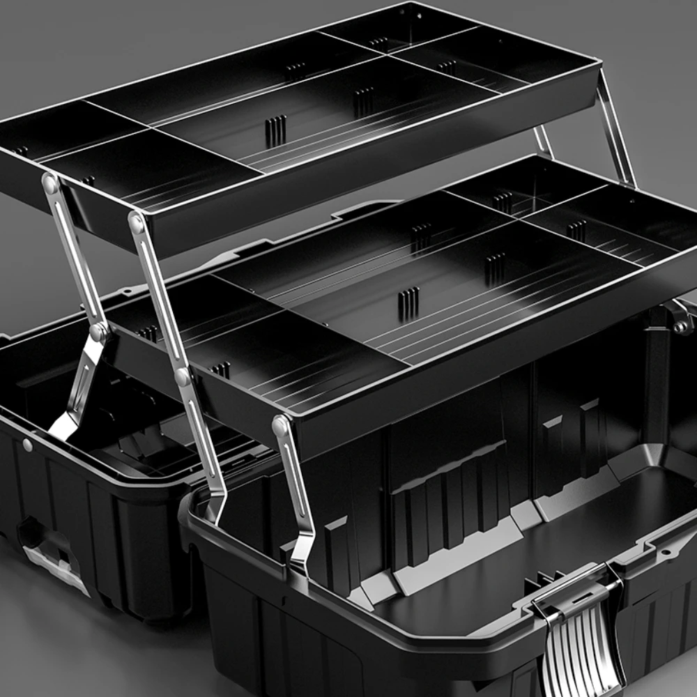 Пустой большой ящик для инструментов 3-ступенчатый кейс хранения органайзер