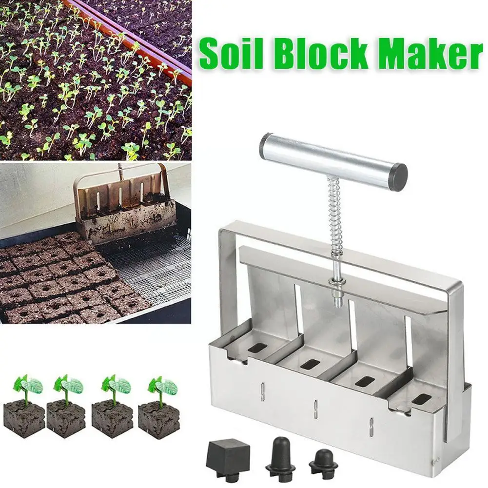 

Steel Soil Blocker Maker Garden Plant Soil Accessories Tools Seedling Blocking Block Maker Garden Soil Handheld U6f6