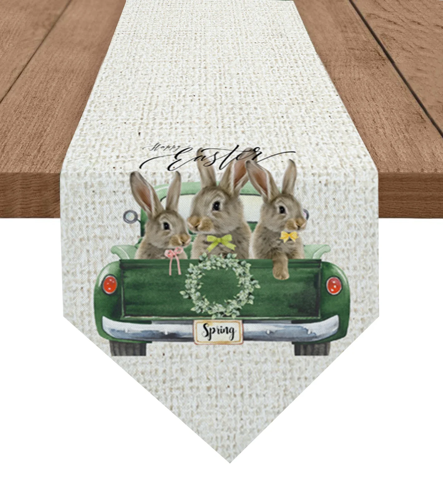 

Пасхальный грузовик, венок из листьев кроличьего эвкалипта, скатерть для украшения свадебной вечеринки, праздничное украшение для дома, скатерть для стола