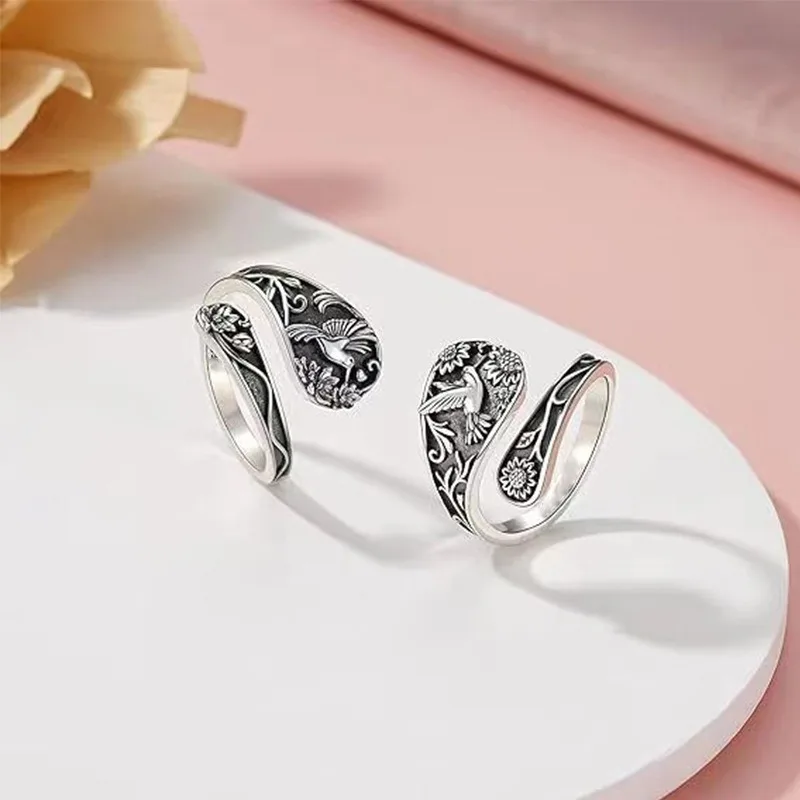 Винтажное регулируемое кольцо в виде Колибри подсолнуха викторианского стиля