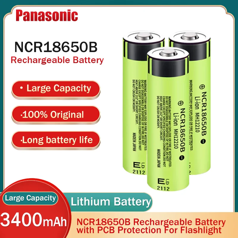 Оригинальная литиевая аккумуляторная батарея Panasonic NCR18650B 3 7 в 3400 мАч 18650 с защитой