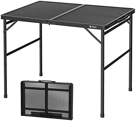 

Table, 3ft Folding Camping Table with Aluminum Adjustable Legs, Portable Lightweight Camp Table for Beach Picnics and Outdoor Co