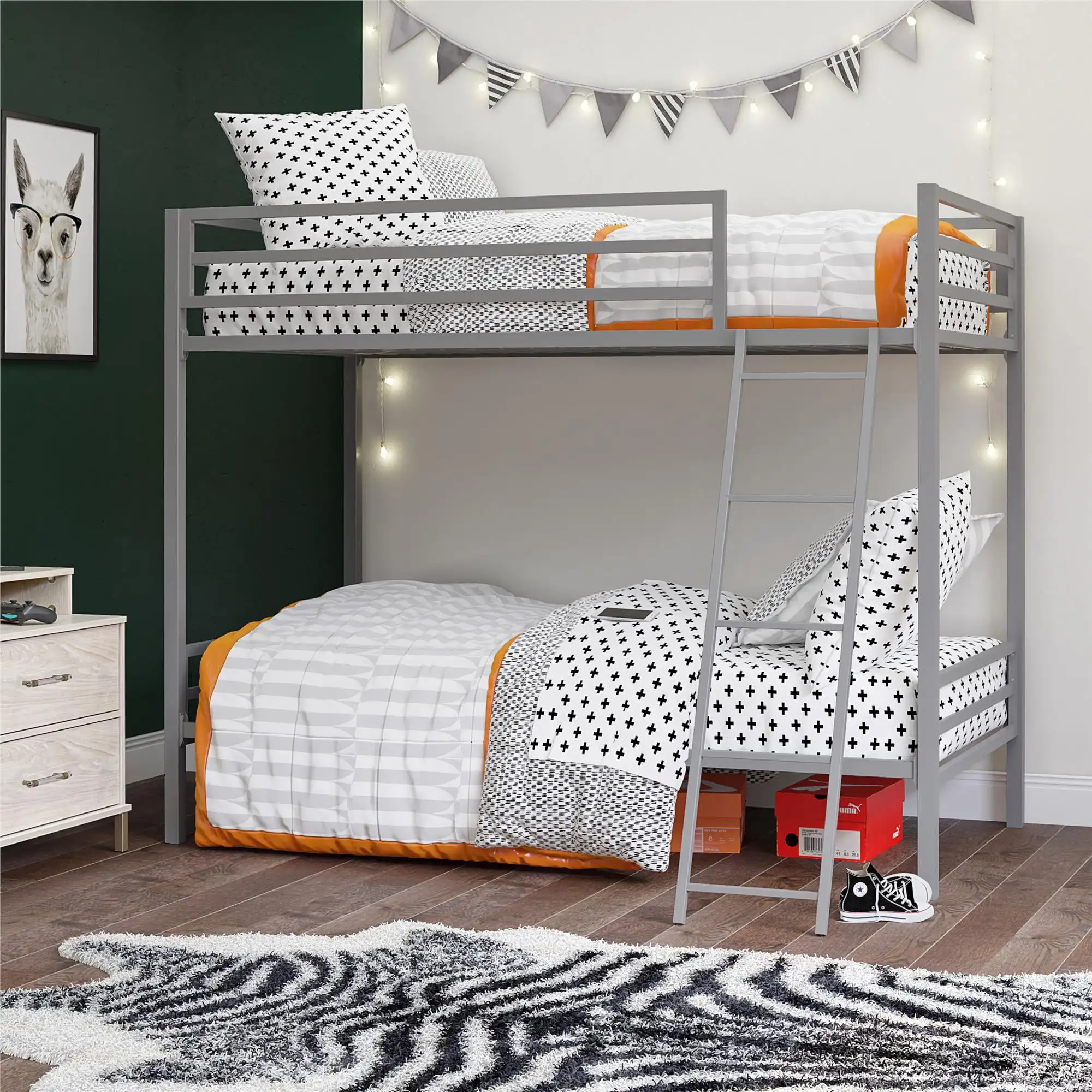 

Charlie Twin-Over-Twin Metal Bunk Bed