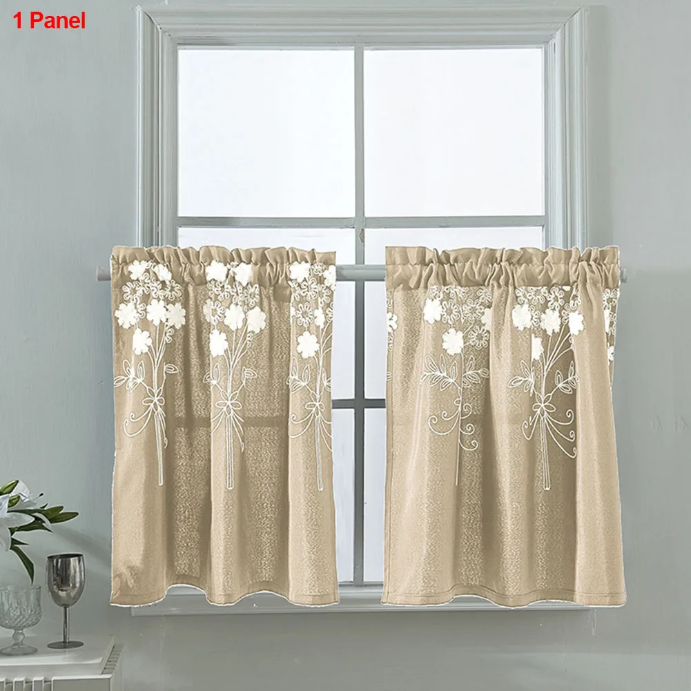 

1pc Floral Home Decor Drape Panel Living Room Noise Reducing Curtain Blackout Blinds Window Shades Jacquard Exquisite Embroidery