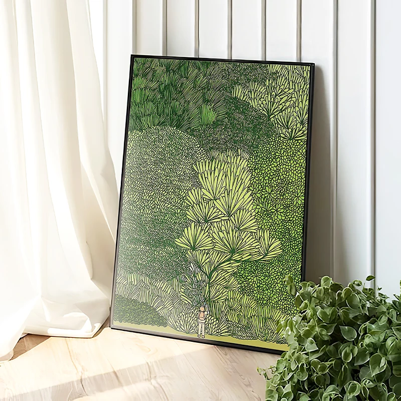 Индивидуальная картина маслом на лесной холсте без рамы шикарные зеленые листья