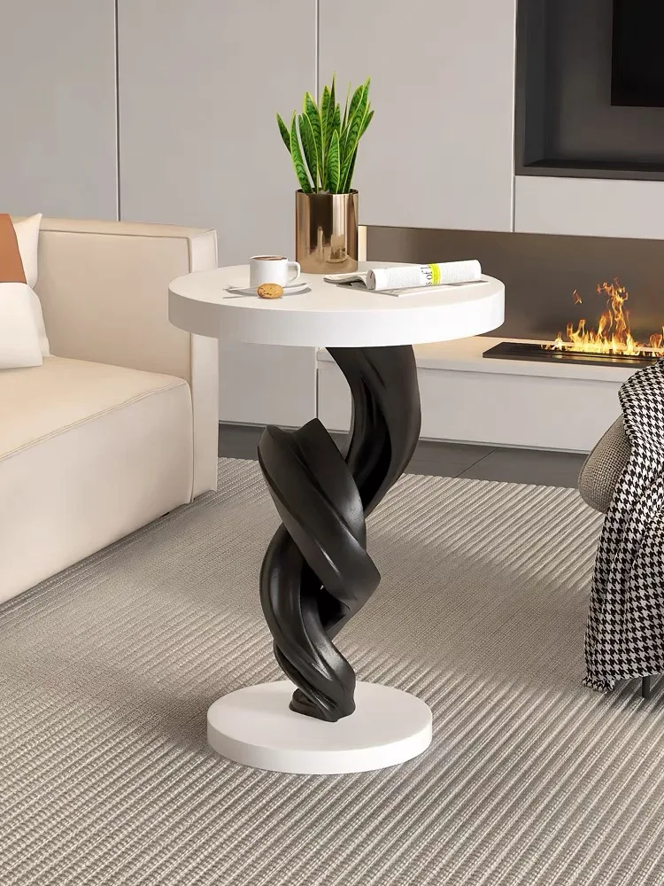 Круглый комбинированный журнальный столик с 2 столешницами дизайн в