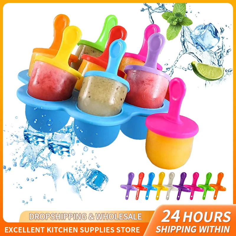 

Silicone Ice Cream Mold Ice Pops Tray Food Grade Silicone Popsicle Mould Ice Cube Maker DIY Food Tools Fruit Shake Accessories