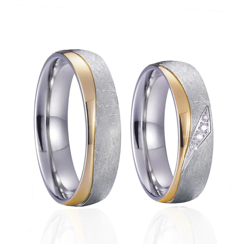 

Rose golden Couple Wedding Rings sets for men and women Lover's Alliance promise engagement ring jewelry Unique Vintage Matte