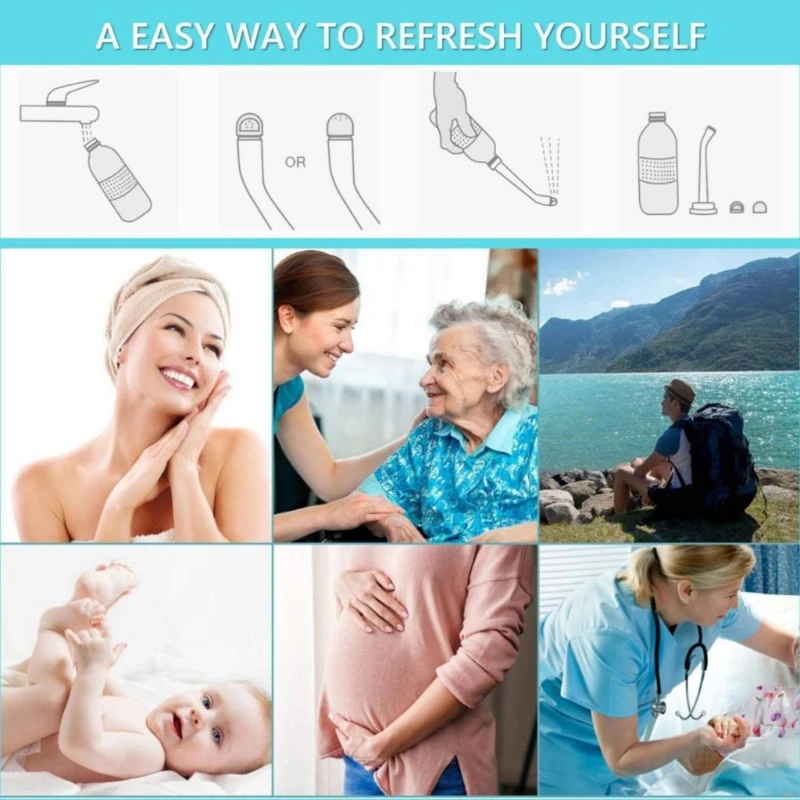

1 Set Portable Hand Shower Travel Bidet Cleaner Hygiene Wash Sprayer Manual Press Women Vaginal Cleaning Tools