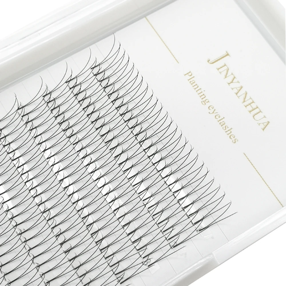 

2D/3D/4D Camellia False Eyelash Premade Volume Fan Short Stem Russian Curly Professional Eyelashes Extension Individual Lashes