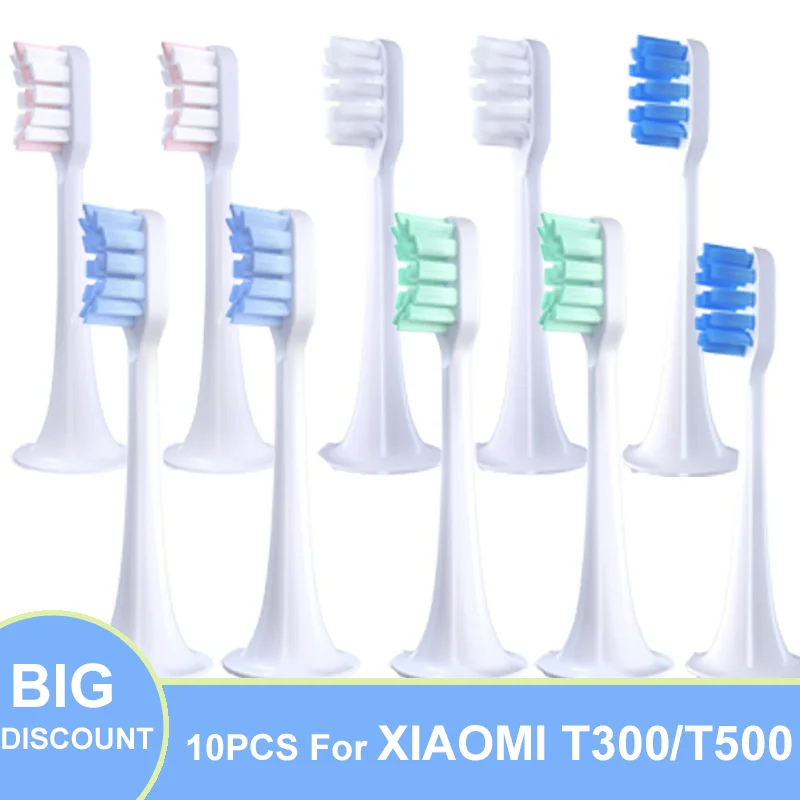 10PCS Replacement Heads For Electric Toothbrush XIAOMI MIJIA T300/500 Sonic Soft DuPont Bristle Tooth Brush Replacement Head
