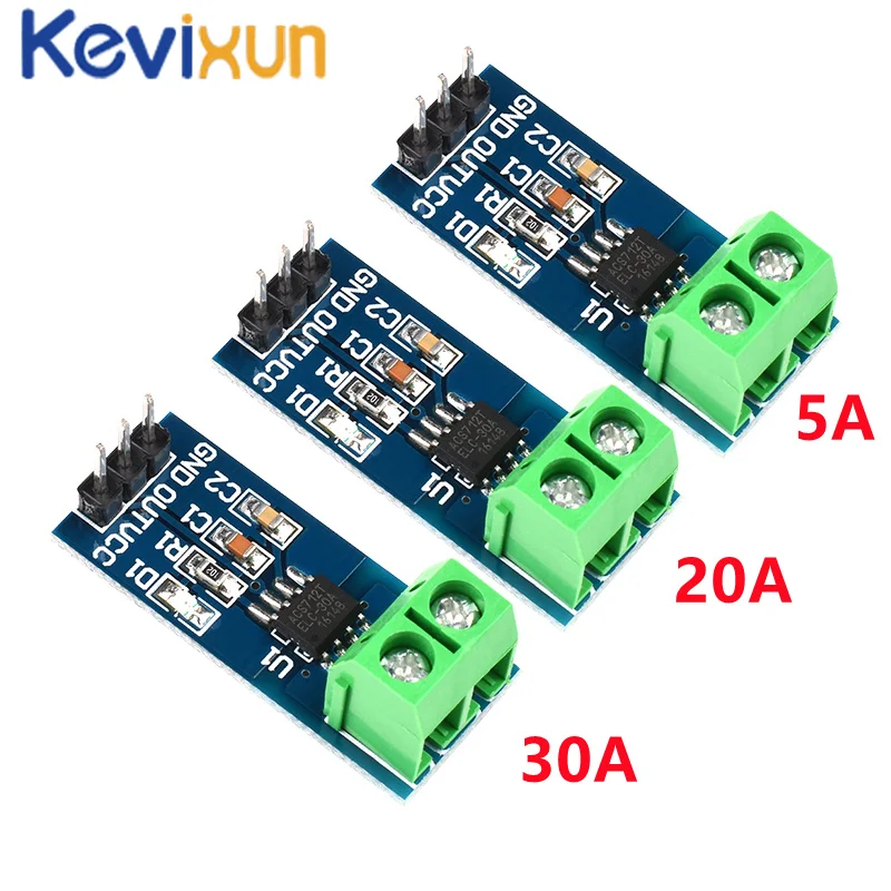 

5PCS 5A 20A 30A Range ACS712 ACS712T ACS712TELC-30A Module Current Sensor Module