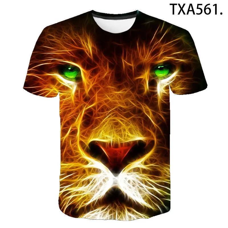 

New Summer Lion 3D T Shirts Casual Men Women Children Fashion Short Sleeve Boy girl Kids Printed T-shirt Interesting Tops Tee