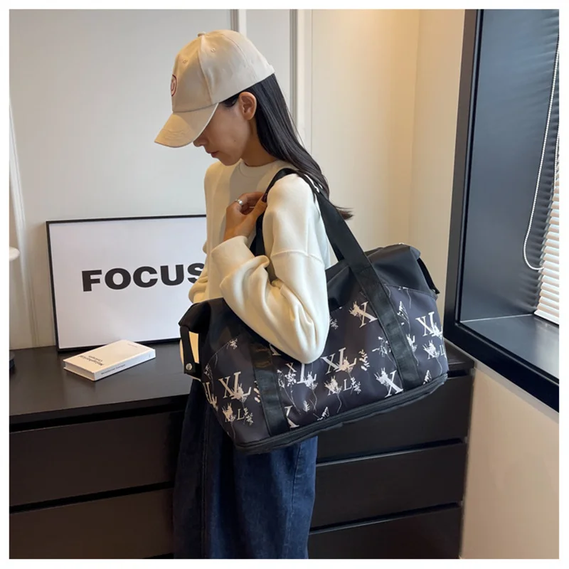 Fashion Travel Bag For Women Pattern Letter Print Packing Cubes For Travel Duffle Totes Luggage Organizer Sports Bag Gym Handbag