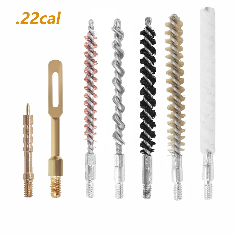

7Pcs .22Cal Tactical Gun Cleaning Kit Rifle Airsoft Cleaner Brush Set Professional Gun Cleaning Rods 8-32 Thread Hunting Tools