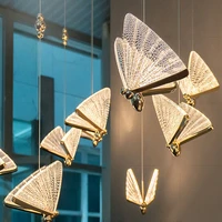 modern butterfly crystal bedside chandelier light luxury simple restaurant kitchen lamp hall staircase art small chandelier