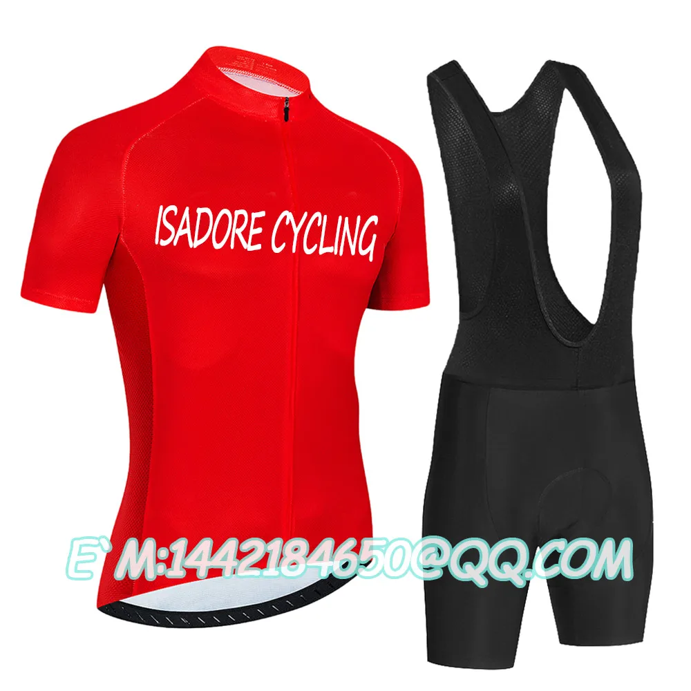 

Isadore Cycling Men's Cycling Clothing Man Cycling Maillot Bicycle Red Bikes Bicycles suit Mtb Mountain Bike Triathlon Cycle