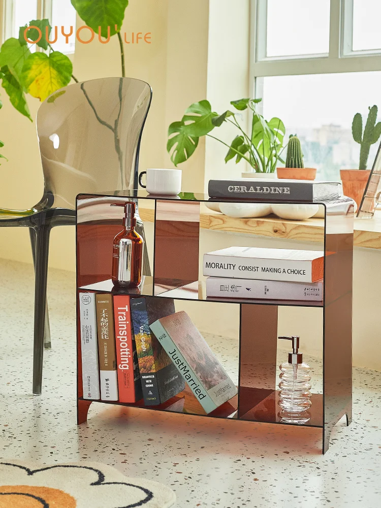 

Acrylic Bookcase Small Multi-Layer Storage Rack Floor Ins Household Water Cup Display Shelf