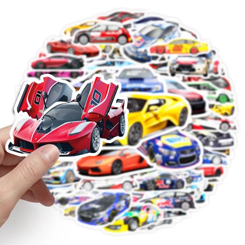 

102pcs Supercar Racing Anime Stickers Cartoon Waterproof Laptop Suitcase Decoration Label Stickers Toys Children Gifts Kawaii