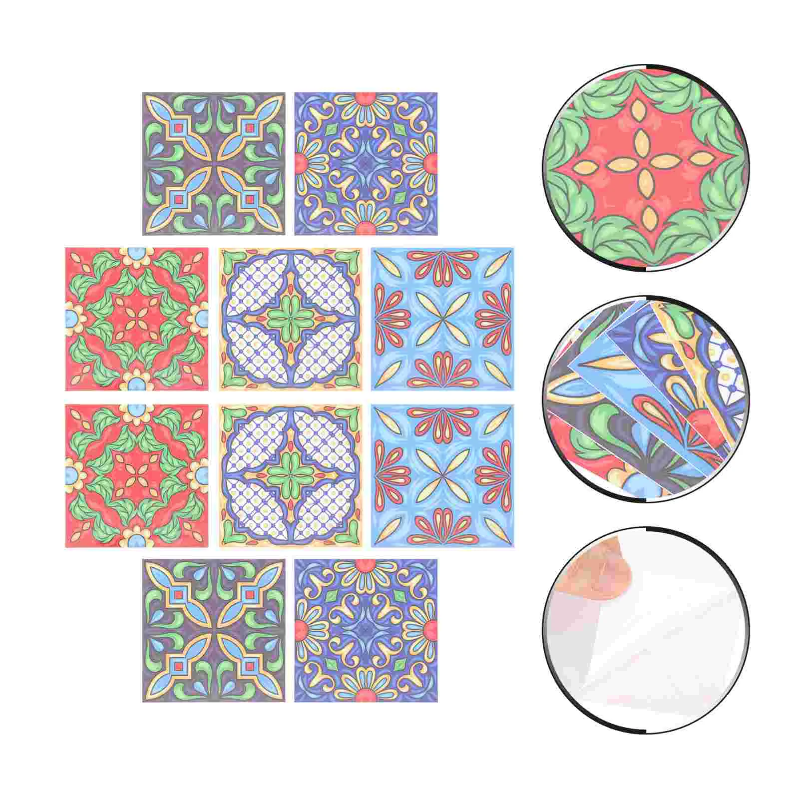

10 Sheets Wall Sticker Tile Sticker 3D Waterproof Wall Decal Decoration