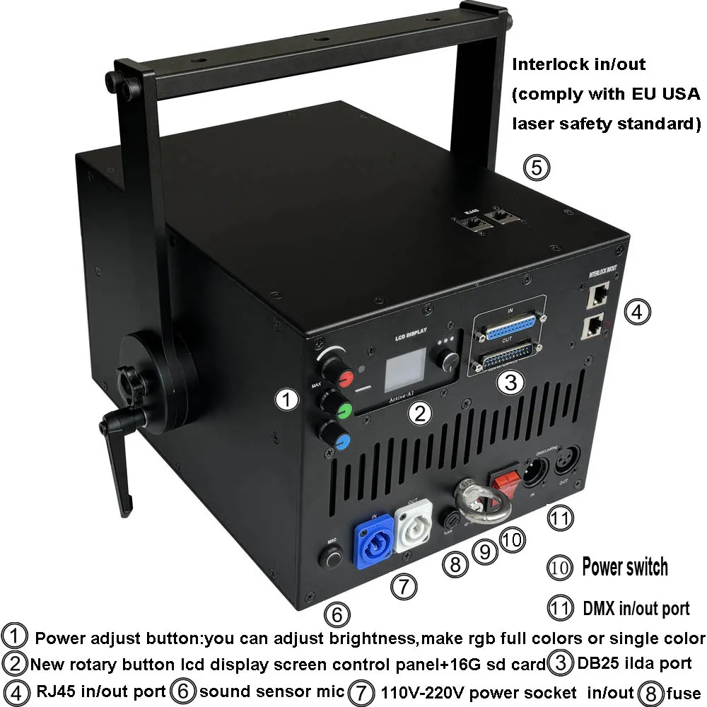 Фото PRO 25 Вт RGB лазерная анимация световые узоры DJ проектор танцевальный бар луч DMX512 ILDA лампа с сценическим эффектом №2