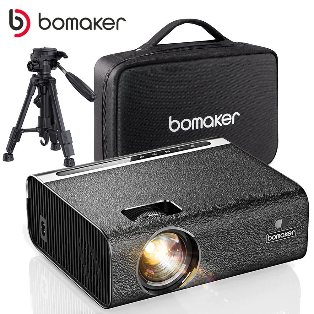

BOMAKER 5G+2.4G WiFi Bluetooth Projector Full HD Support 1080P Home Theater Video Projector Outdoor Projector for smartphone