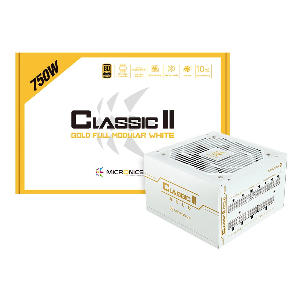MICRONICS Power Classic II 750W 80PLUS Gold 230V EU полностью модульный белый