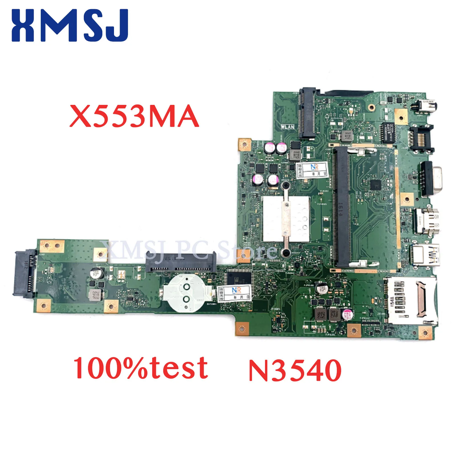 XMSJ For ASUS X553MA PN:60NB04X0-MB1900 Laptop Motherboard With N3540 Processor onboard DDR3 Onboard DDR3 Main Board Full Test