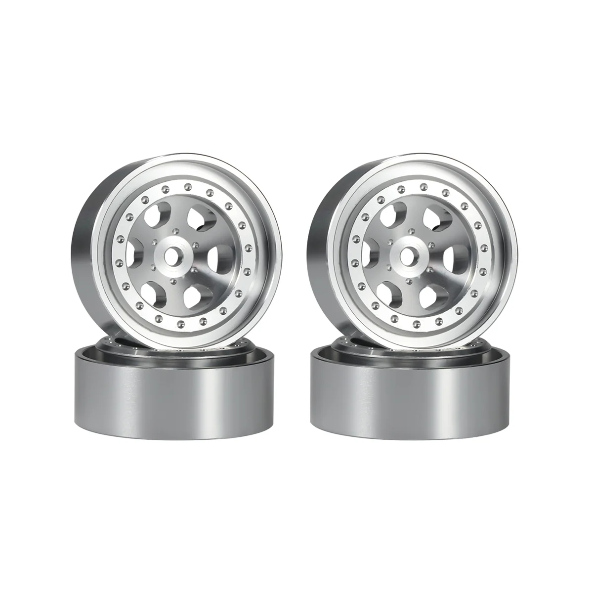

4Pcs 1.3 Inch Metal Beadlock Wheel Rim Wheel Hub for TRX4M 1/18 RC Crawler Car Upgrade Parts Accessories,2