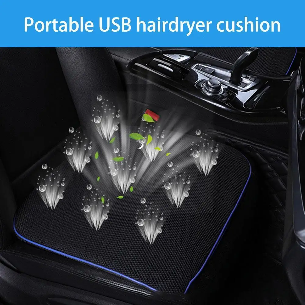 

Car Portable Air Ventilated Fan Cushion Car Seat Pad USB Chair Car Cushion Seat Cooling Office X3S8