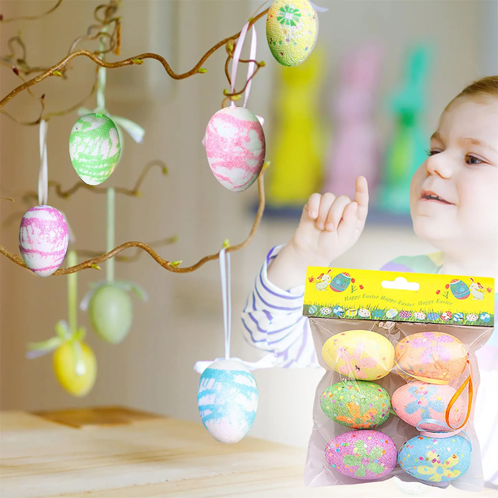 Пасхальные яйца самодельные окрашенные узоры имитация яиц праздничная сцена