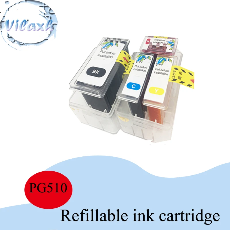 Vilaxh Refilled Dye Ink PG510 CL511 PG-510 CL-511 Чернильный картридж для Canon PIXMA IP2700 IP2780 IP2880 MP240 250 260 270 280