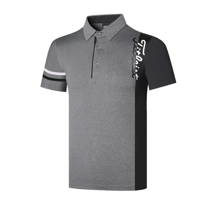 Golf Wear Men's Short Sleeved Summer Style Striped T-Shirt Sporty Casual Ventilated Quick-Drying Polo Shirt